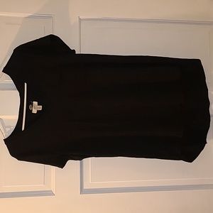 Black Knit V-neck Tunic